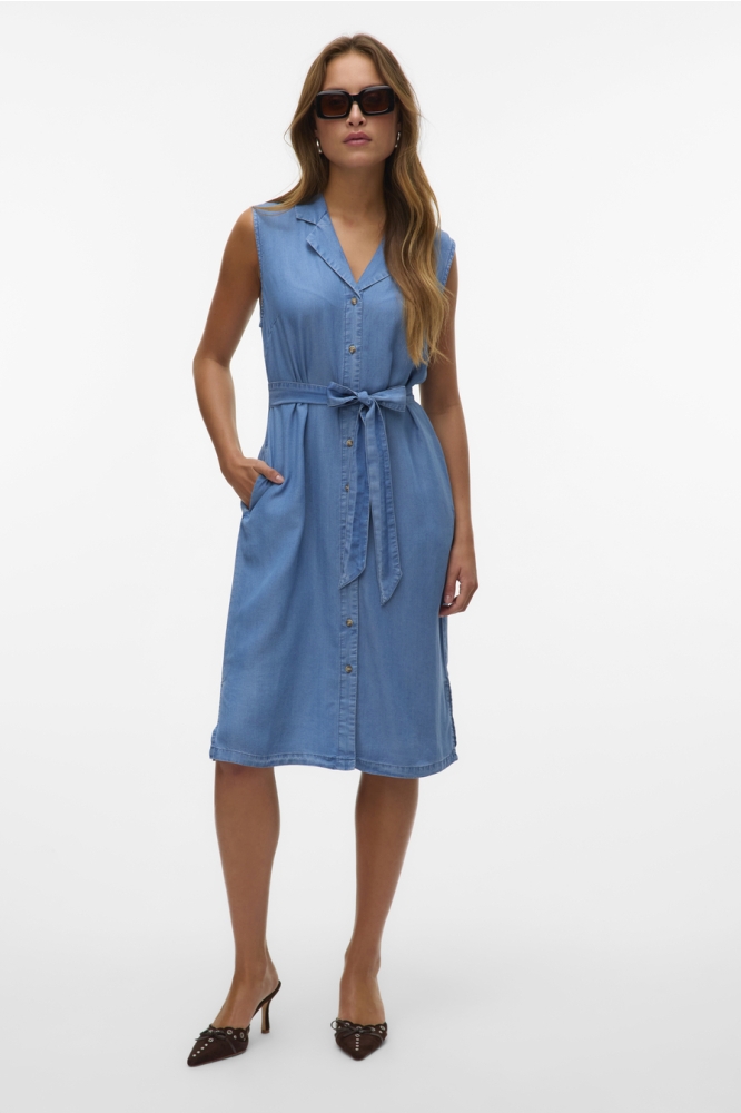 VMBREE SL BLK SHIRT TENCEL DRESS GA 10304888 MEDIUM BLUE DENIM
